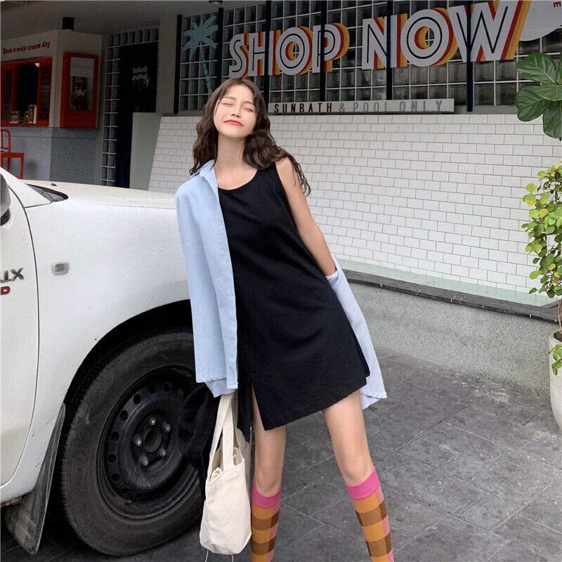 2020年春の新作スタイル洋風キャミソールスカートボトミングショートスカートノースリーブルーズドレスレディース 1号婦人54250359252