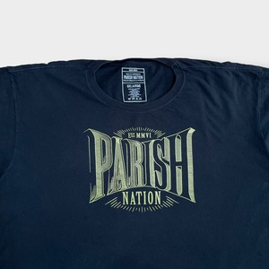 【PARISH NATION】6XL Tシャツ 超ビッグシルエット ビッグサイズ ロゴ プリント 半袖 黒 US古着