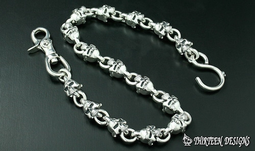 THIRTEENDESIGNS サーティーンデザインズ KWC-1M MIDDLE MAD SKULL WALLET CHAIN