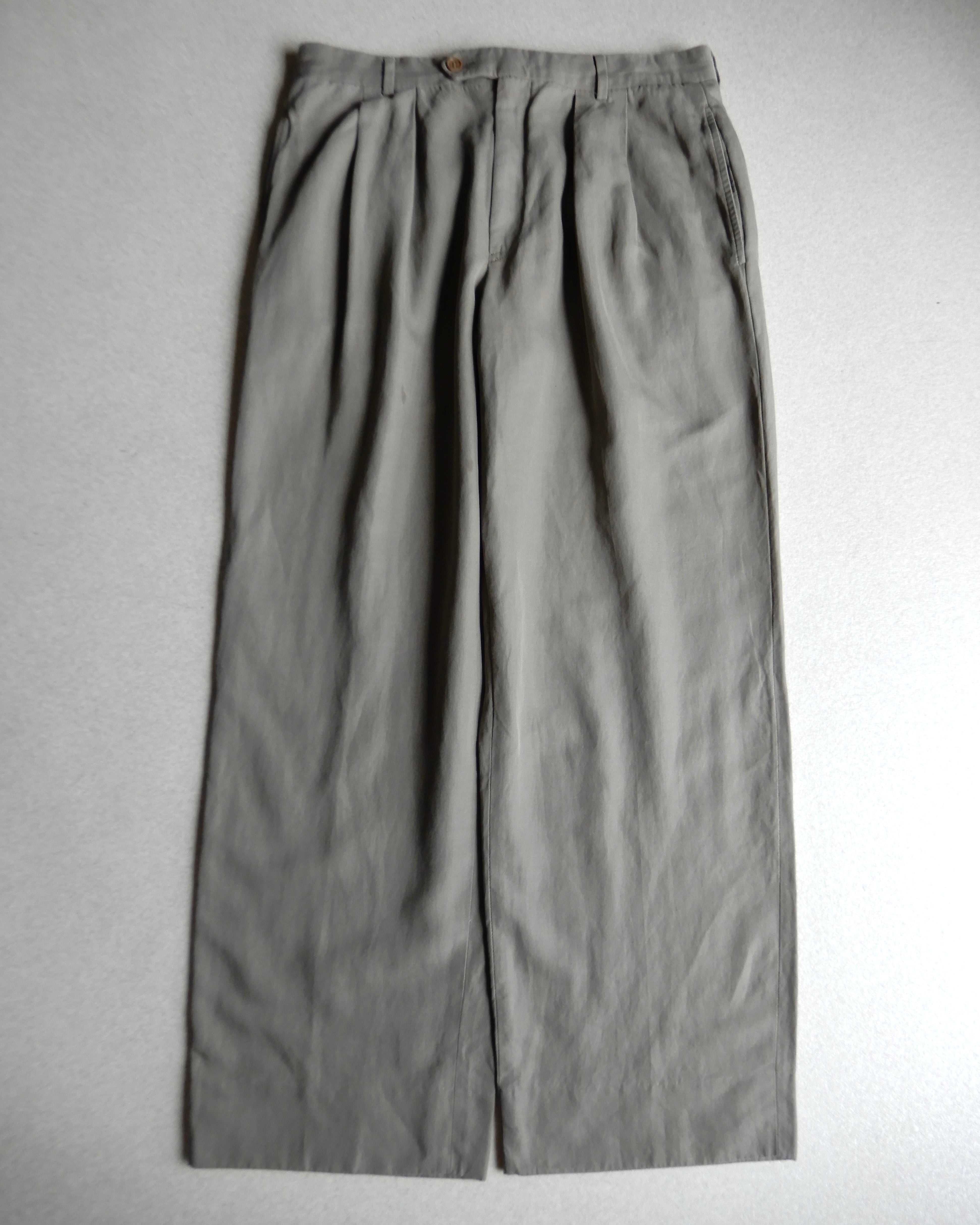 90s ramie×rayon wide slacks 極太パンツ リネン メーカーオフィシャル