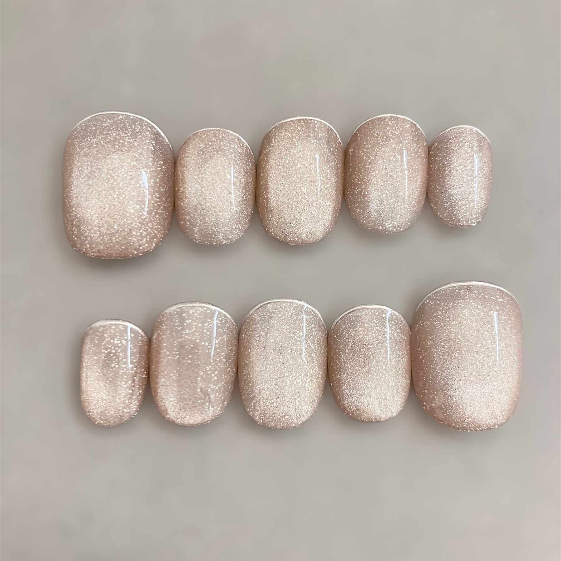 【サイズオーダー】シャンパンベージュの大人の透明感ネイルチップ#ncs001