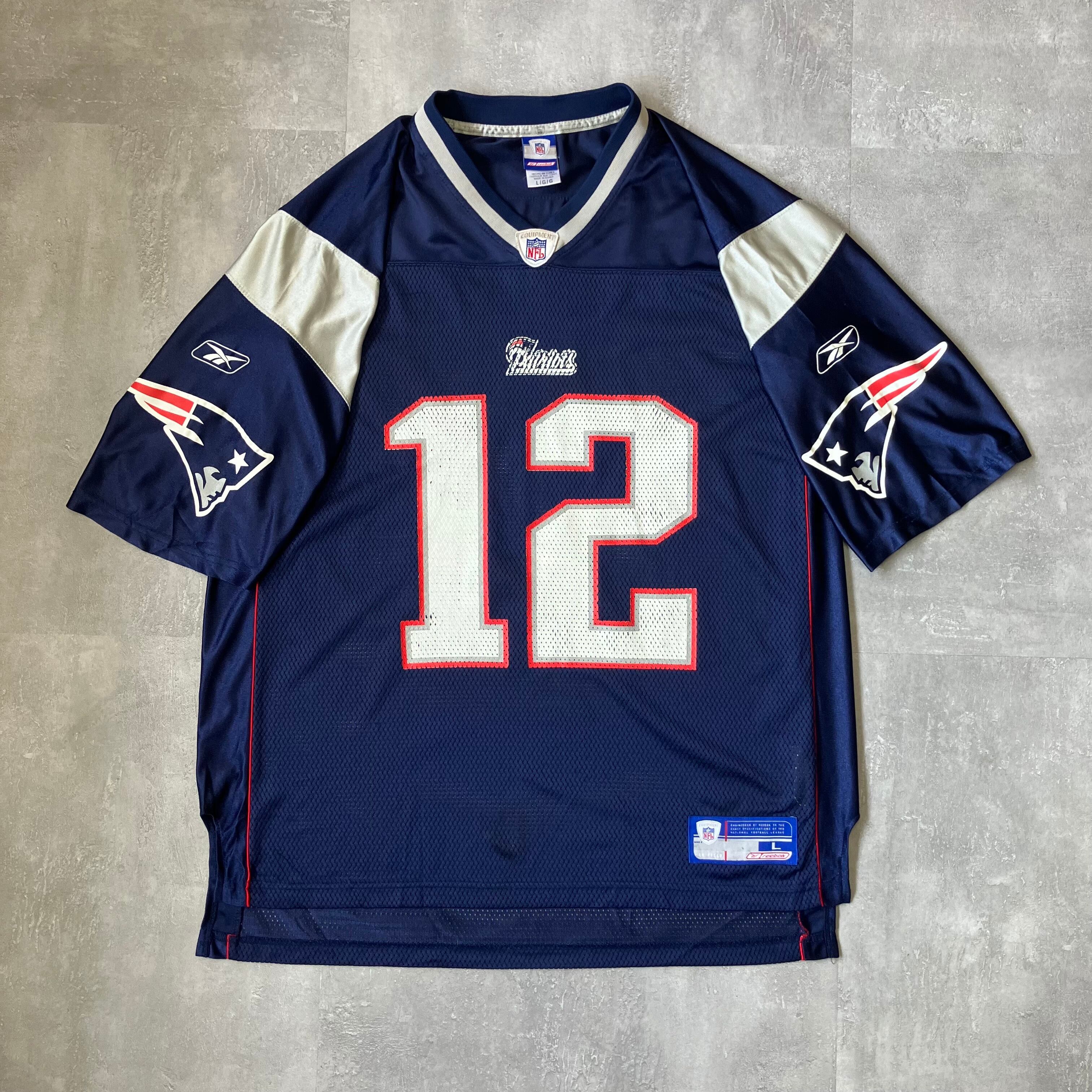 《L size》Reebok リーボック NFL Patriots ゲームシャツ No.3539