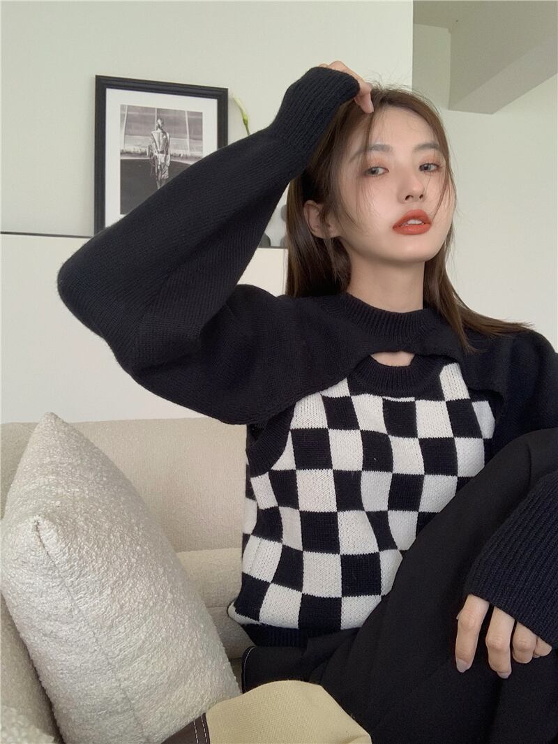 レッドオータムニットブラウス セット ストリート 秋物 モンロー20778935874