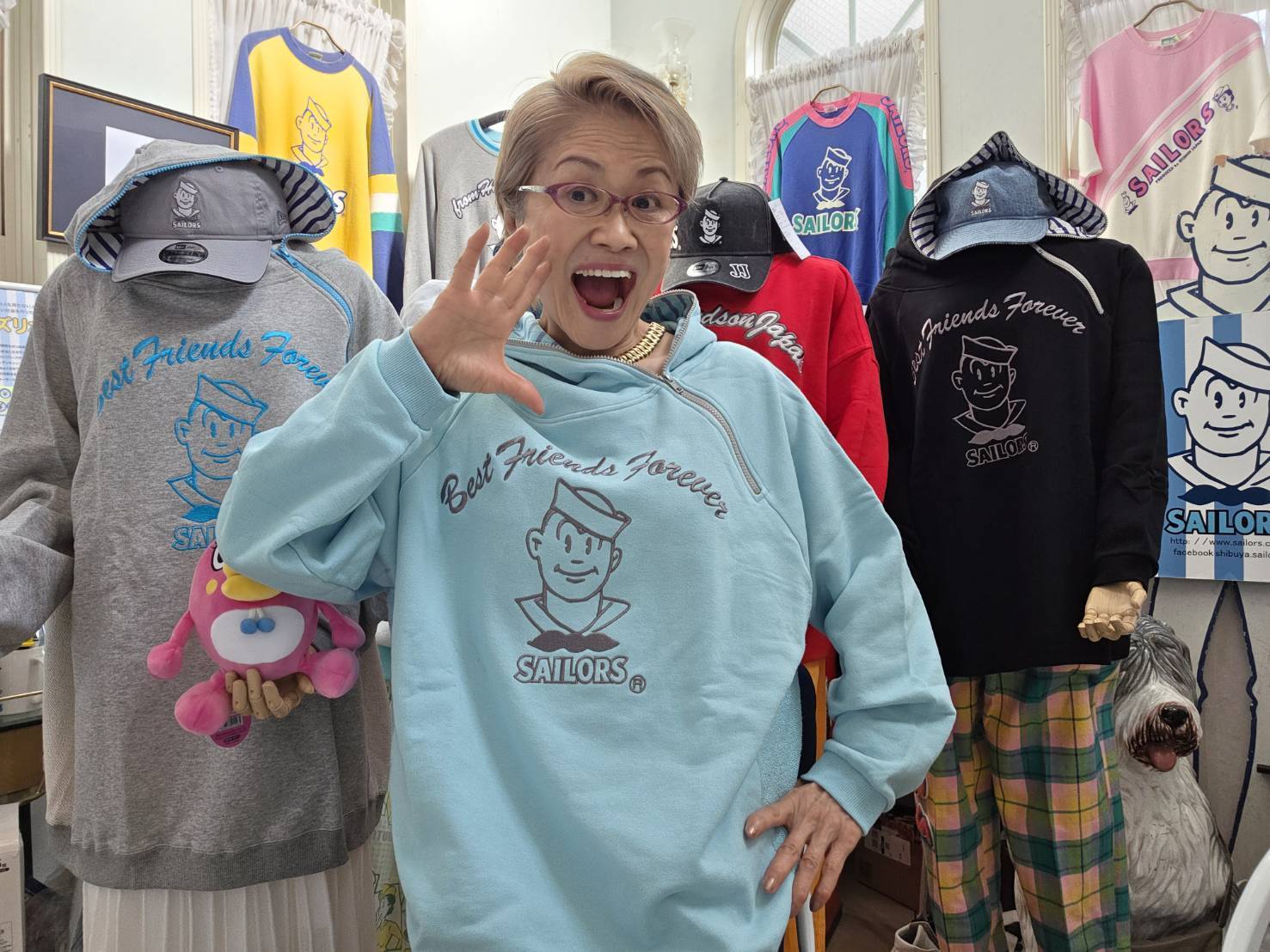 SAILORS セーラーズ　モジモジくんビッグパーカー　レディース　ミント モジモジくんBIGパーカー ベビーブルー 【メンズ】size | セーラーズ