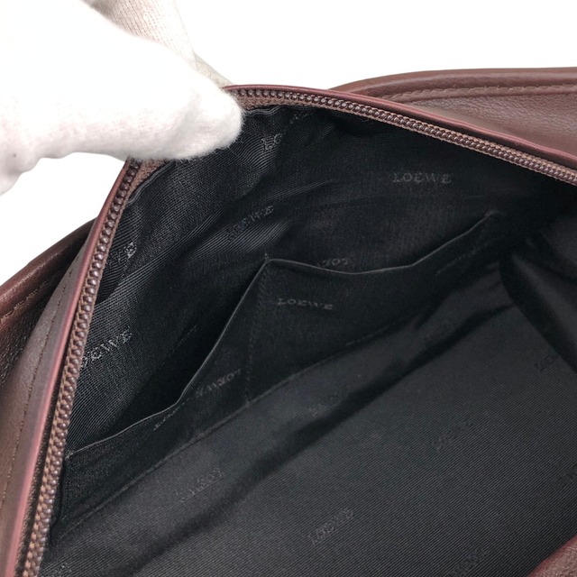 LOEWE ロエベ ハンドバッグ ブラウン アナグラム レザー アマソナ ミニボストン vintage ヴィンテージ オールド mc3mx6