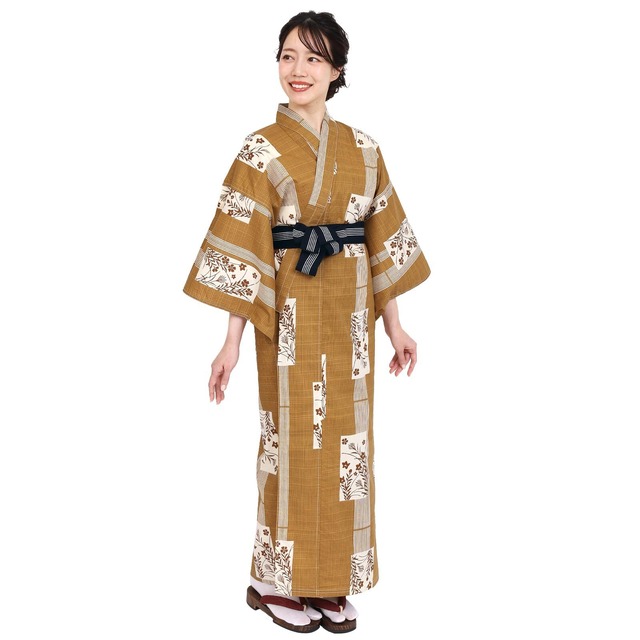 旅館浴衣 平帯 2点セット リネン対応 浴衣 レディース S/M/L/LLサイズ 風雅 カルタ 106