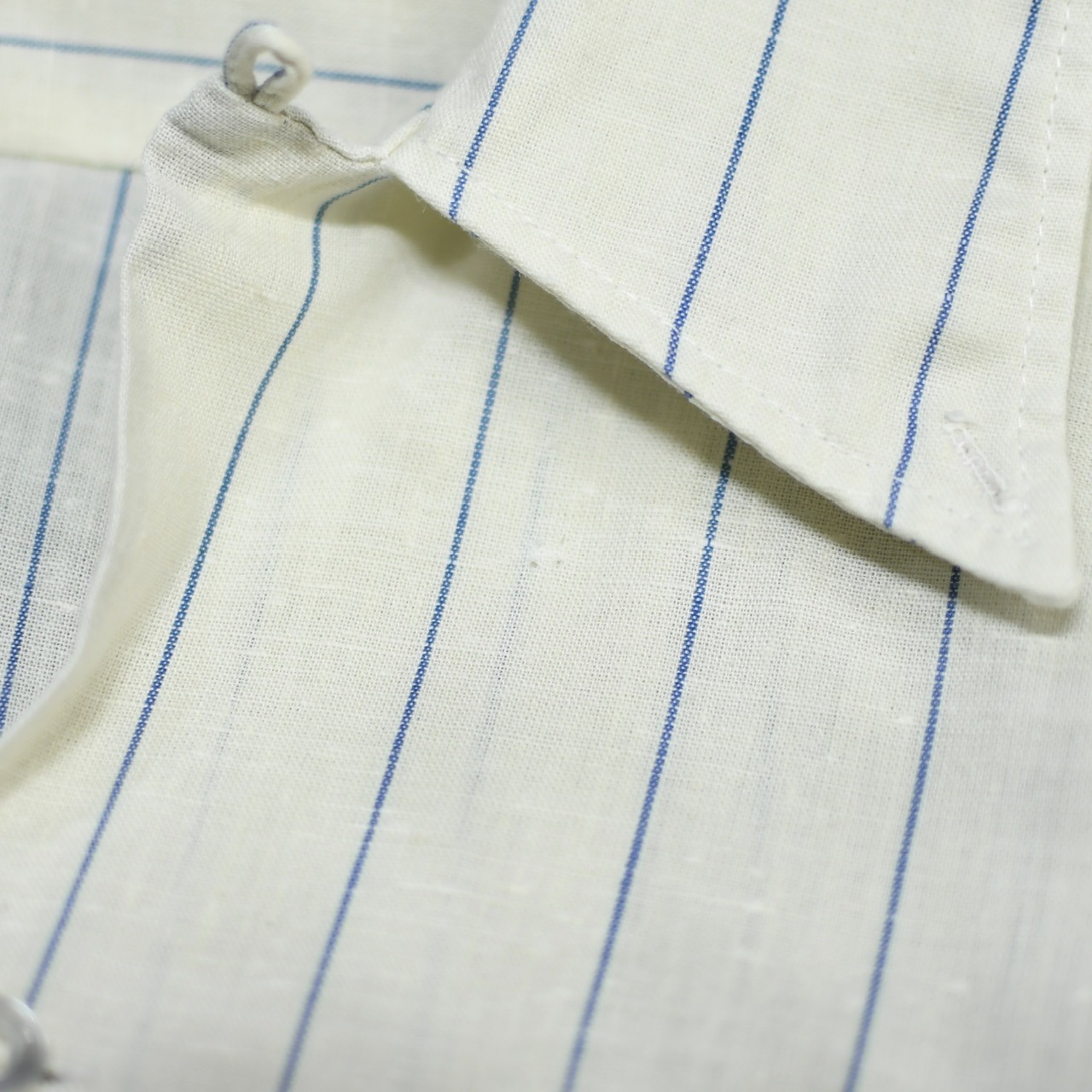 70's stripe open collar shirt