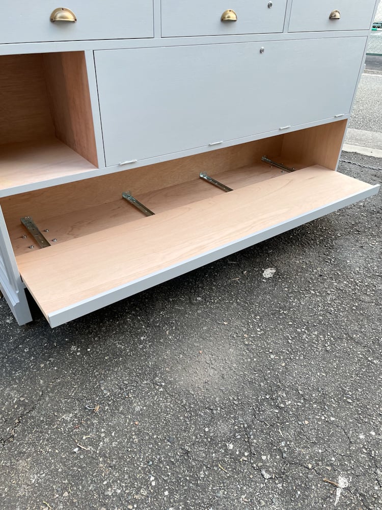 キャスター付きアンティーク調レジカウンター58 （移動販売・イベント