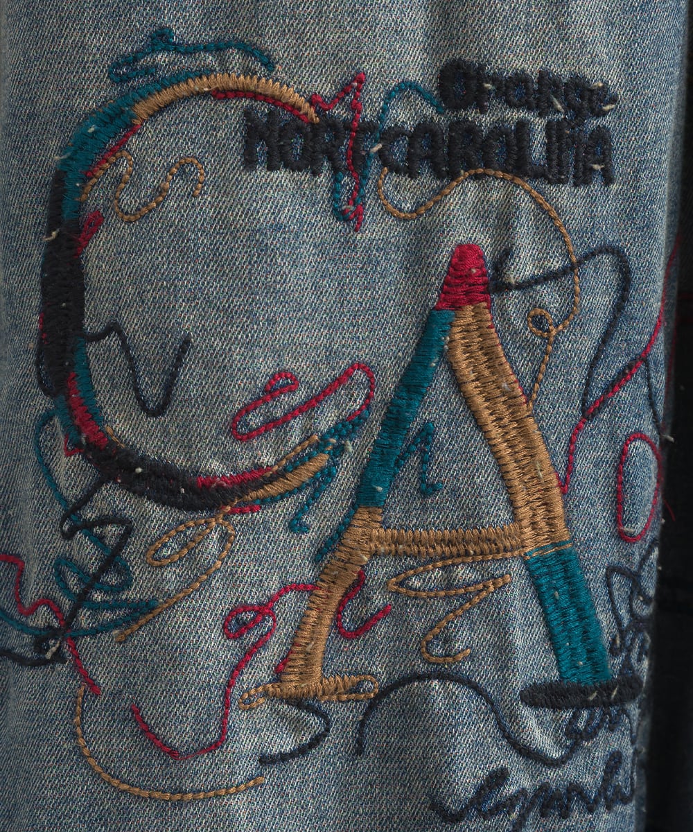 D262152 刺繍ステッチデニムパンツ / Embroidered Stitch Denim Pants