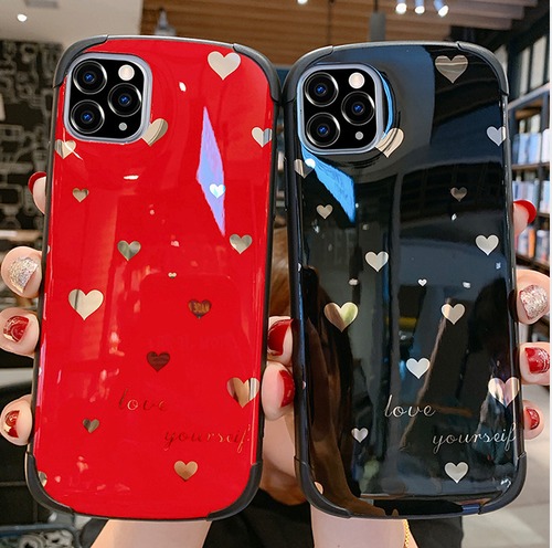 Love Yourself iPhone11 Pro xs xr 8ケース ゴールドミニハート 大人☆お洒落