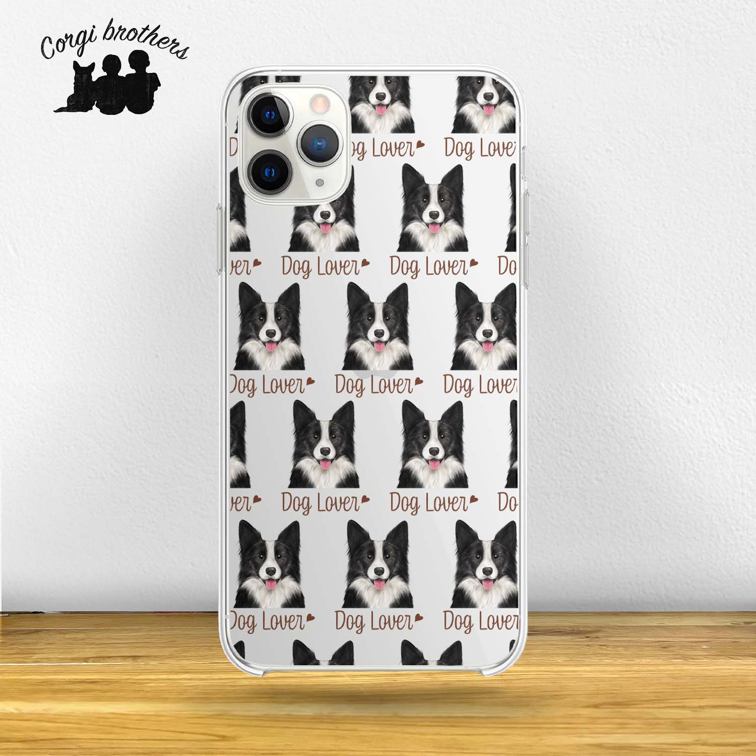 ボーダーコリー 水彩画風 毛色4色 】 パターン柄 スマホケース 犬