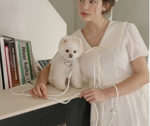 即納【stroll】Rope Leash Slim (White)