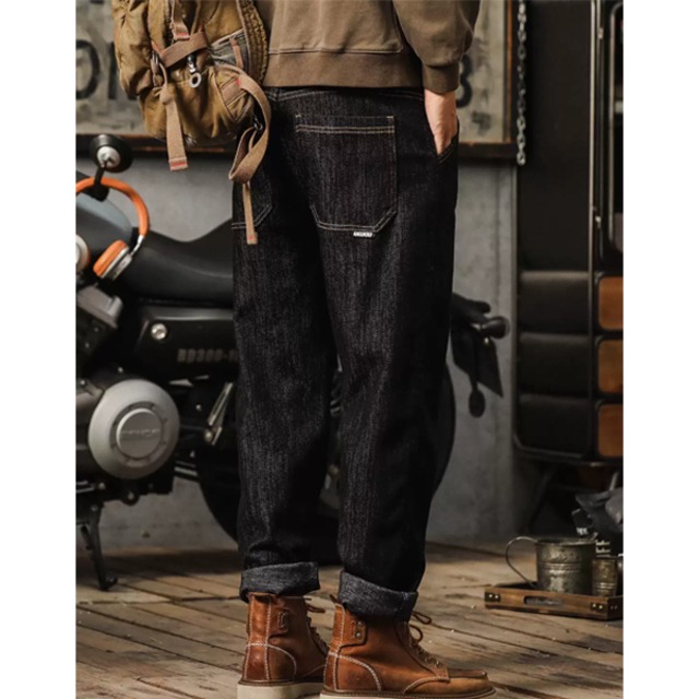 Side pocket design denim pants P666