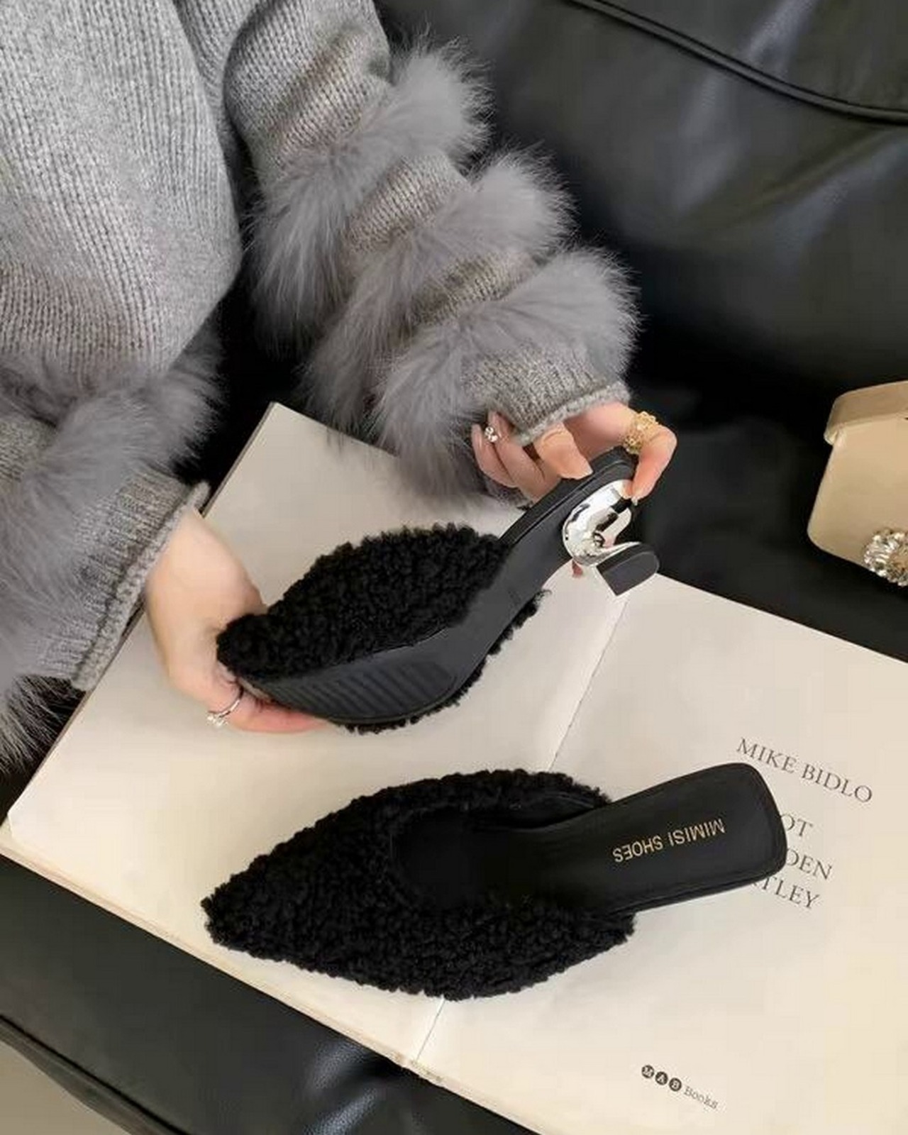 ファーモードスリッパシューズ 3color A0606 - 4