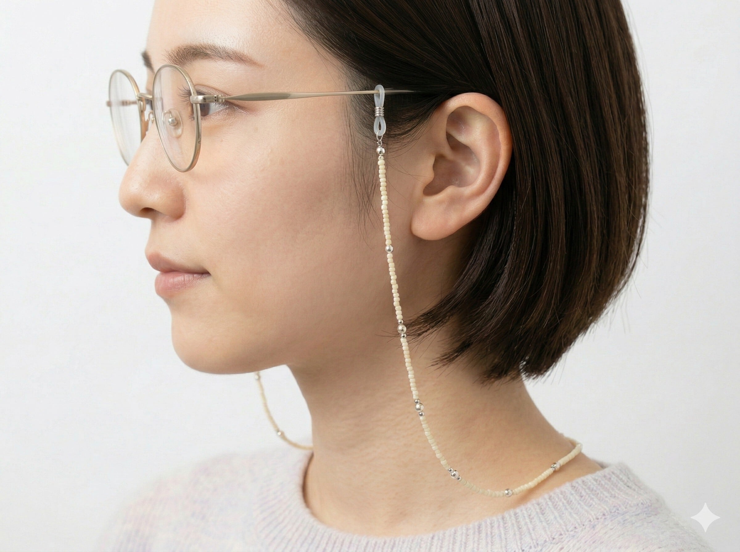 A634 ヨーロッパ製クリスタルパールのグラスコード | おしゃれなメガネ