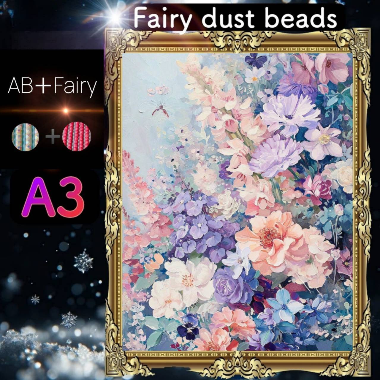 AB(オーロラ)+fairy各3色入り!四角ビーズ AB+fairy104 ダイヤモンドアート