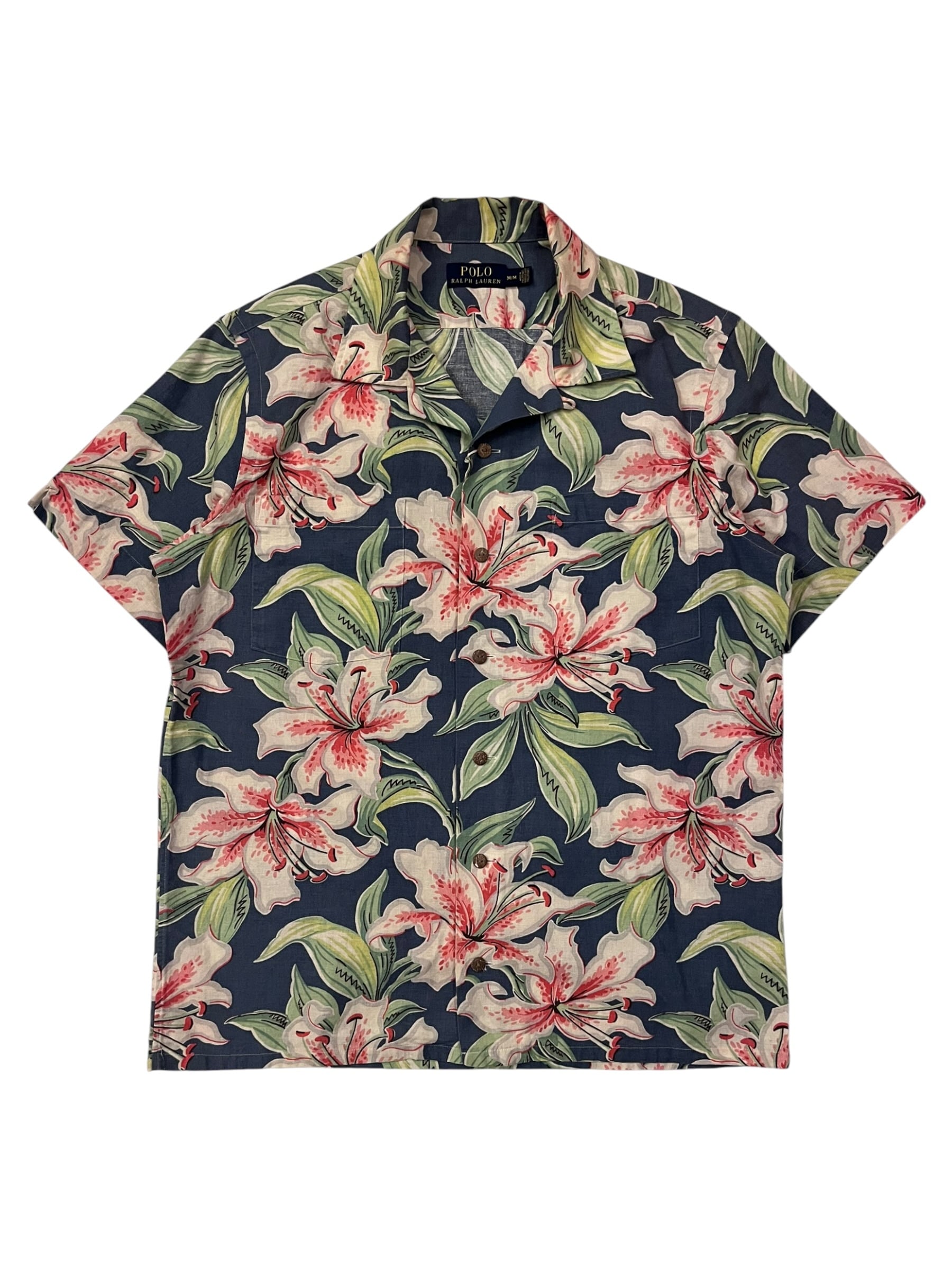 Polo Ralph Lauren Linen Cotton Open Collar Shirt ポロラルフ