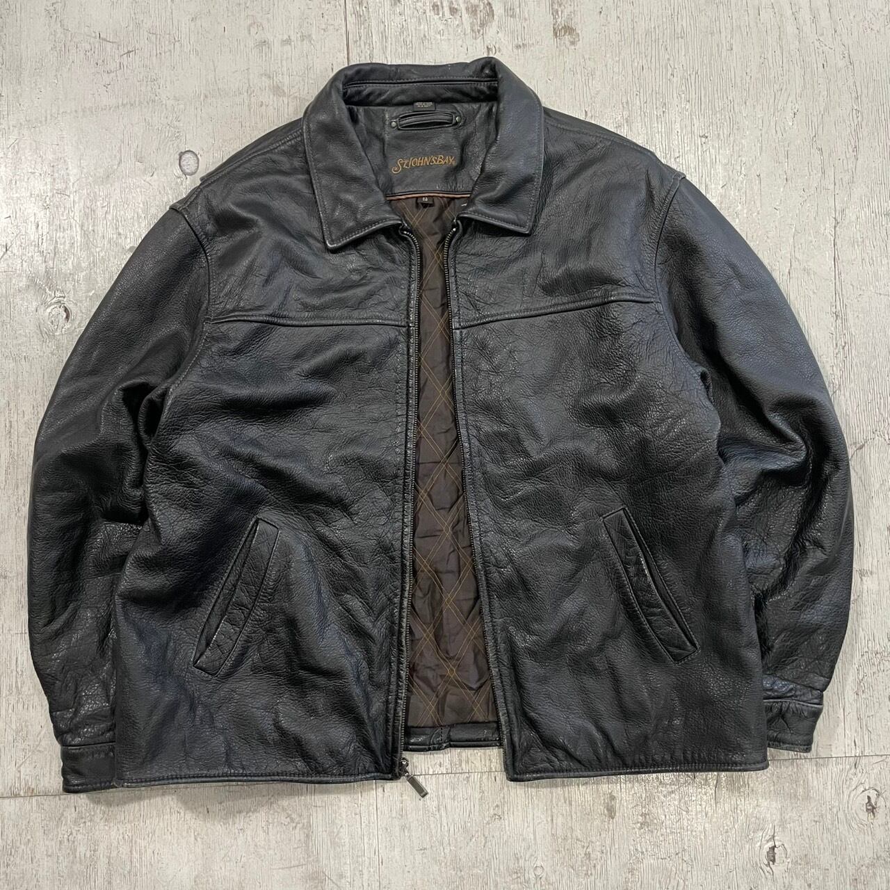 2000's ST.JOHN'S BAY leather drizzler jacket #G827