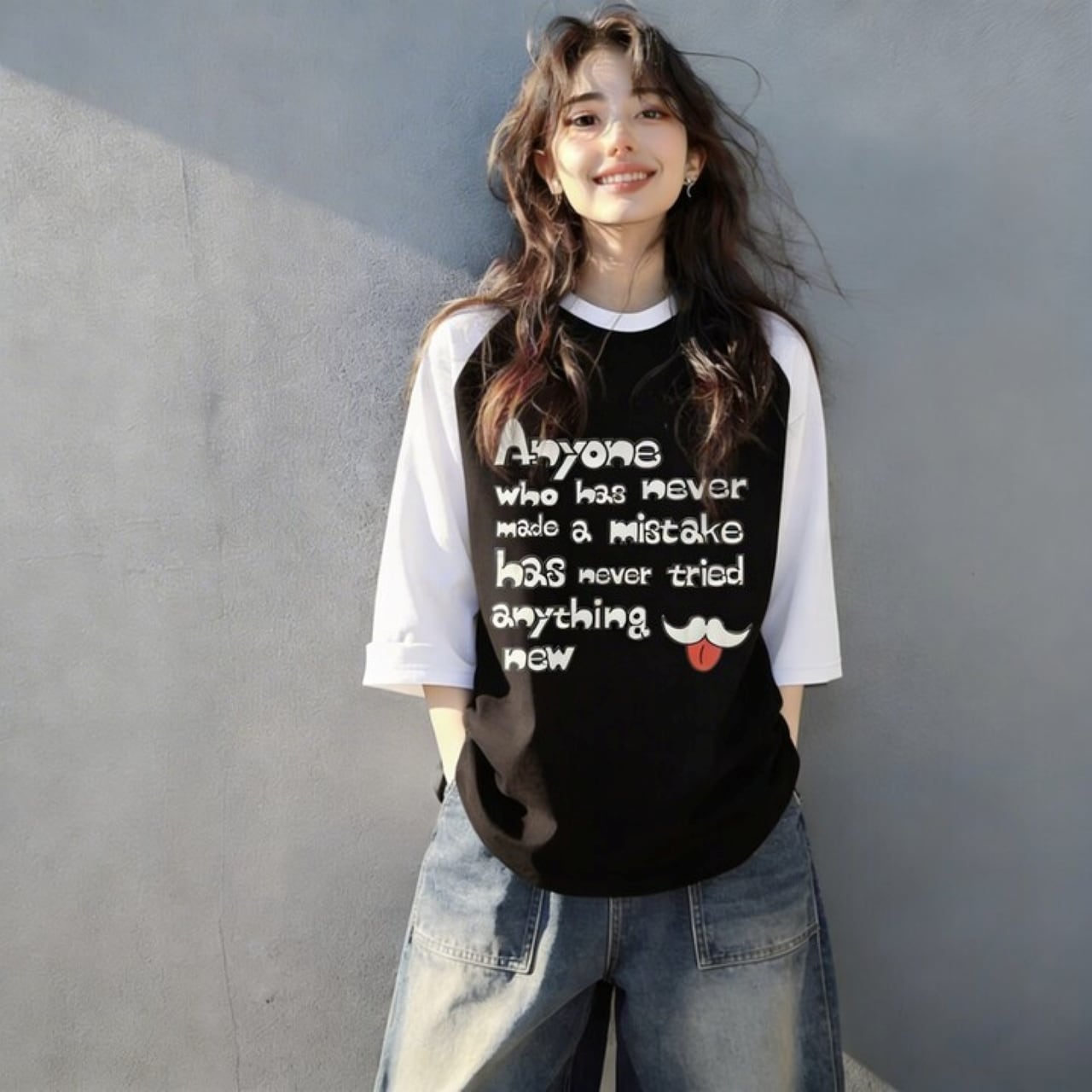 DHD(C)020【ラグランスリーブ（ブラック）　アインシュタインⅠ】