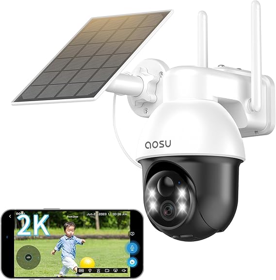 aosu 防犯カメラ 屋外 ワイヤレス 500万画素 LEDセンサーライト強化