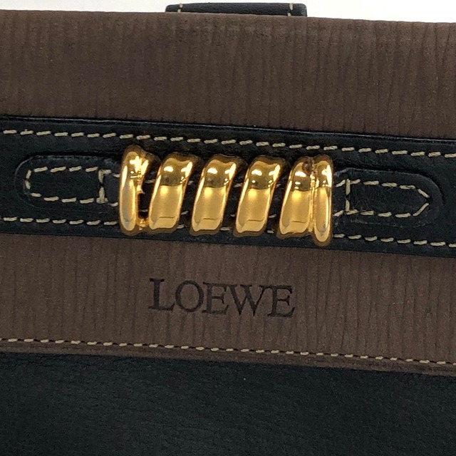 LOEWE ロエベ ベラスケス 財布 ブラウン ロゴ レザー 二つ折り vintage ヴィンテージ オールド nyfkx2
