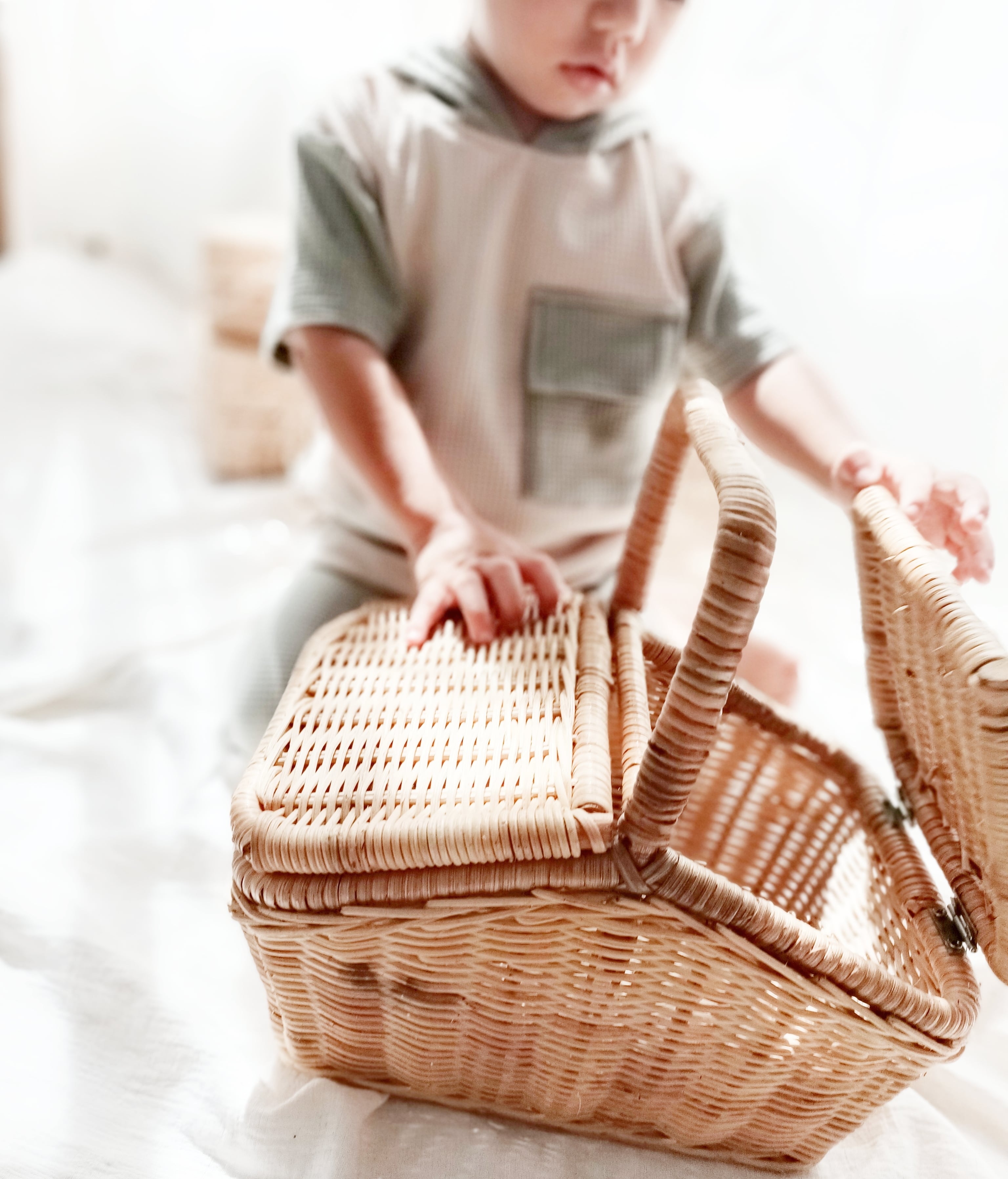 Rattan  Picnic basket ／ハンドメイドピクニックバスケット♡