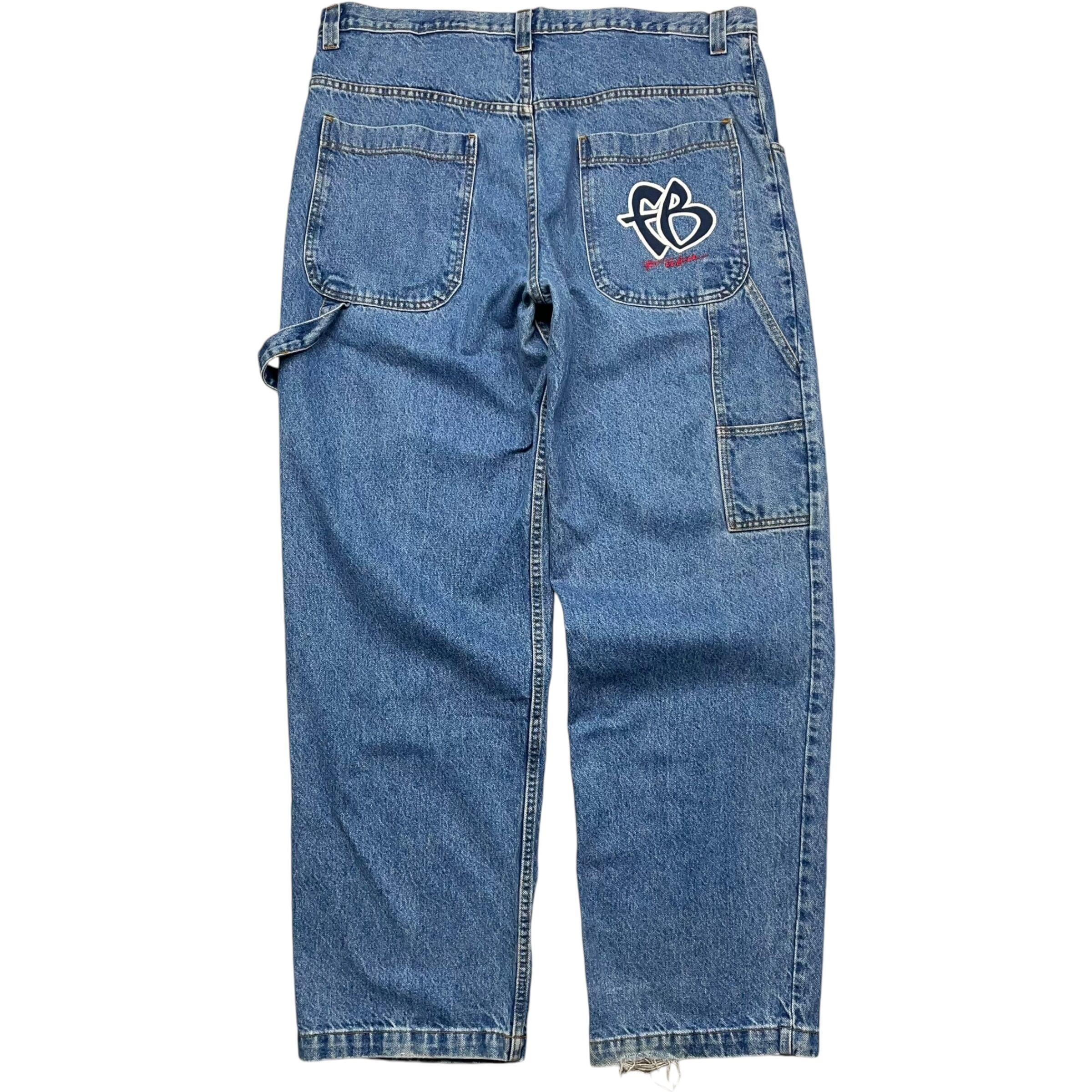 《実寸W42 L33》FUBU フブ デニムパンツ ワイドデニム バギーパンツ no.4700