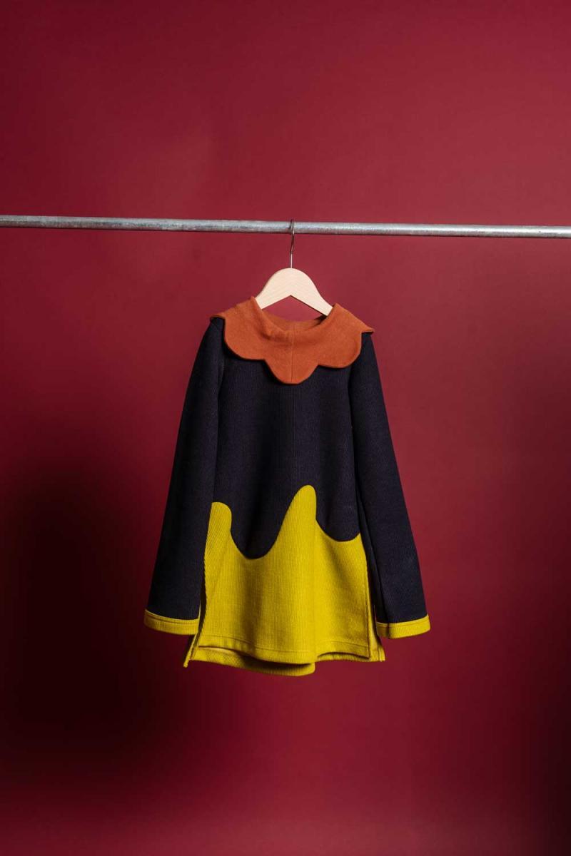【26AW】ZOZIO(ゾジオ)Tsubasa tops navy×yellowgreen(T)トップス ネイビー×黄緑