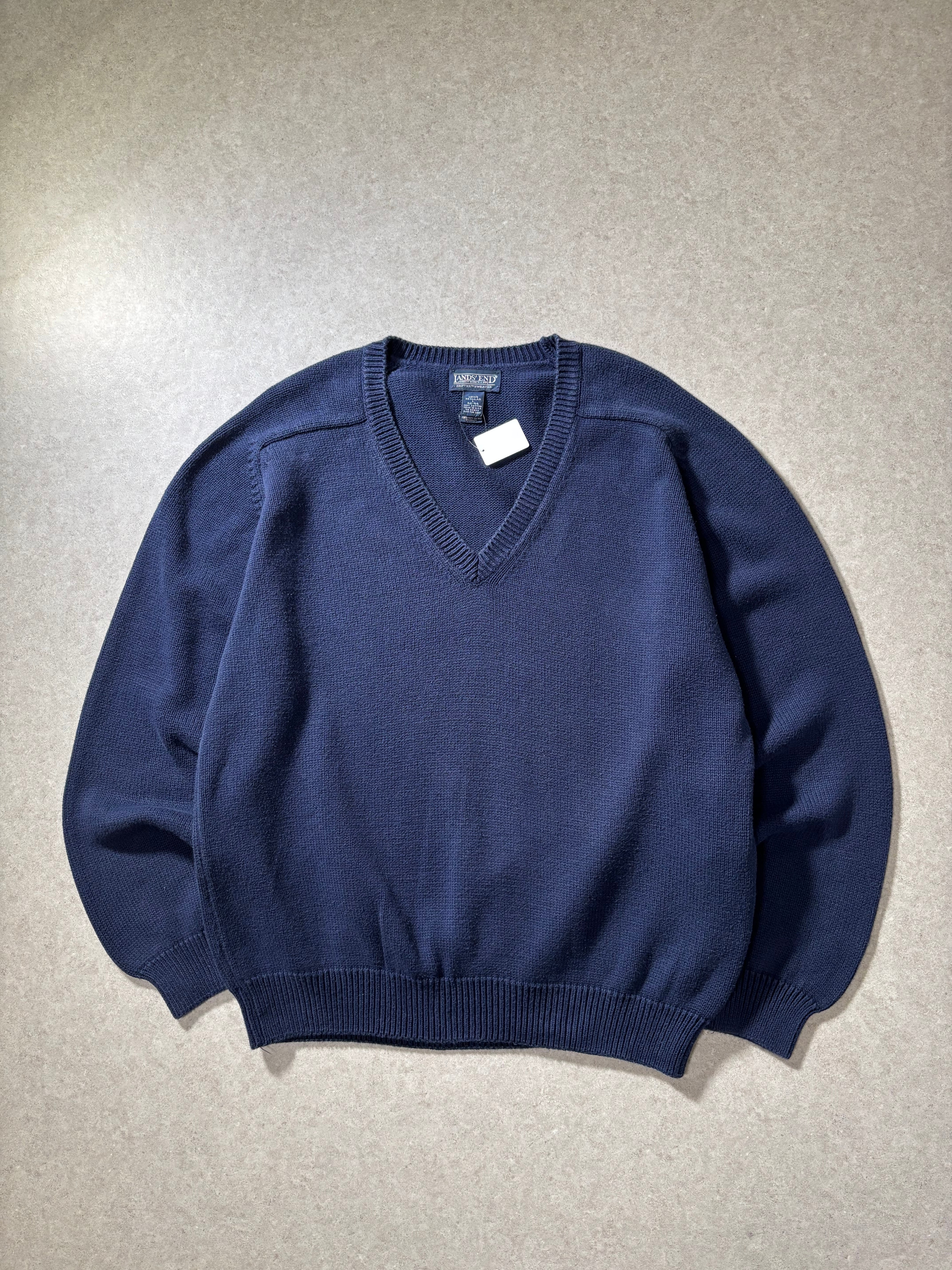 90s LANDS'END drifter cotton knit made in USA | 古着屋2000