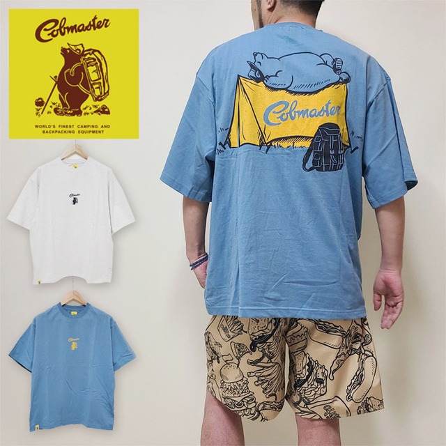 Cobmaster コブマスター Tシャツ バックプリント 半袖 アウトドア メンズ ビッグシルエット 吸汗 速乾 綿100% コットン100% イギリス