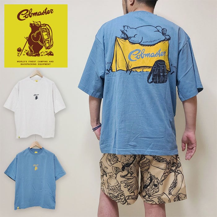 Cobmaster コブマスター Tシャツ バックプリント 半袖 アウトドア メンズ ビッグシルエット 吸汗 速乾 綿100% コットン100% イギリス
