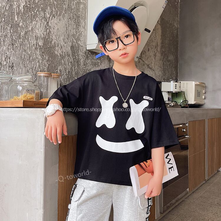 110 160 トップス 半袖 全２色 キャラクター 男の子 女の子 韓国子供服 子供服 Q Toworld キュートワールド 子供服 メール便は何点でも送料の合計は280円