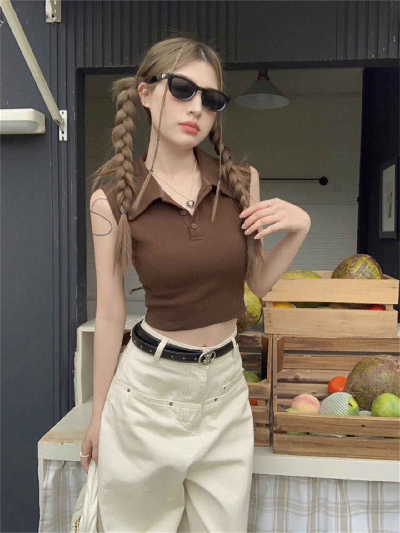 アーバンシック・ノースリーブポロ UH00013