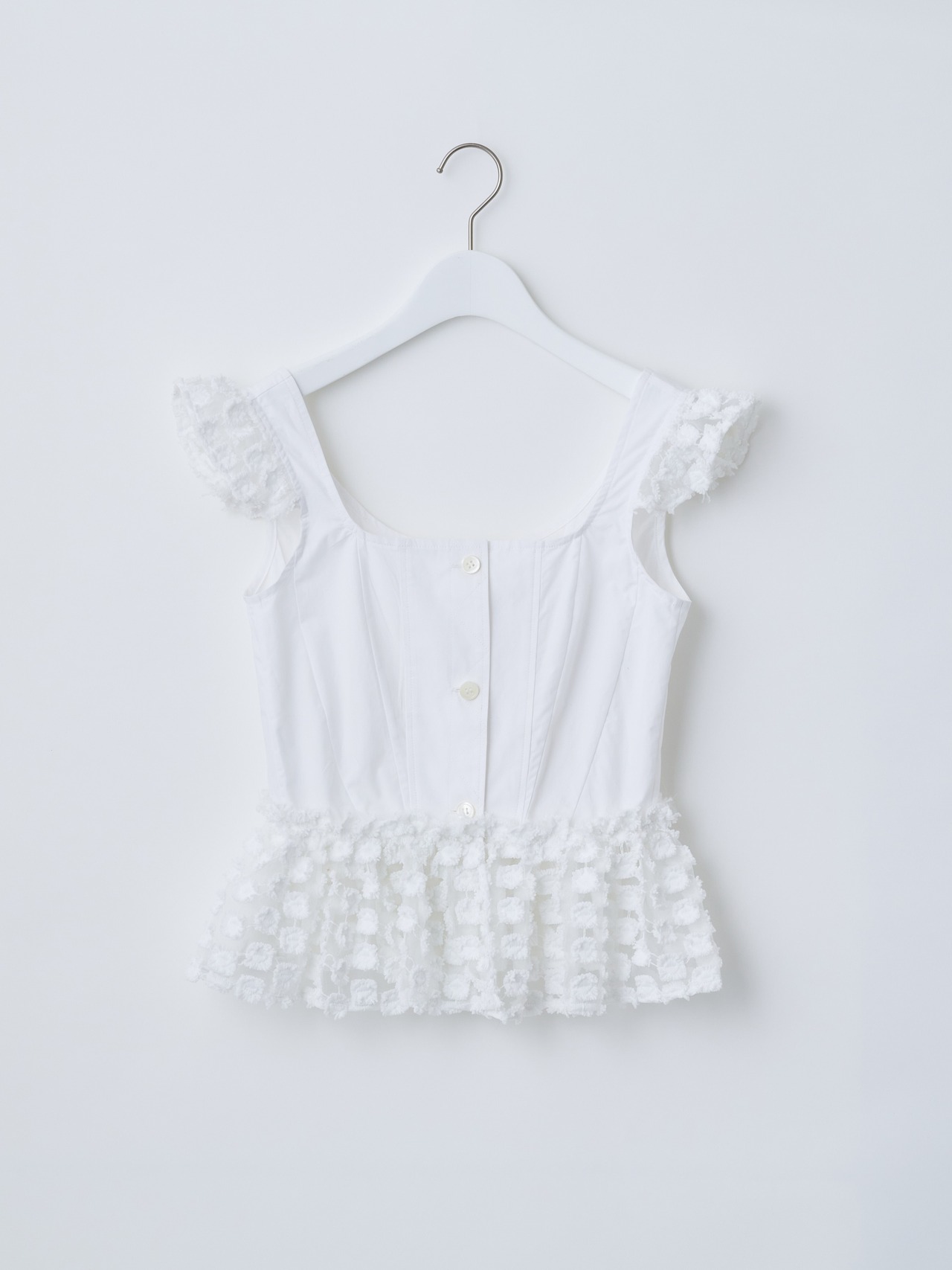Organdie embroidery bustier