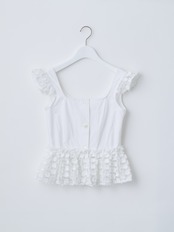 Organdie embroidery bustier