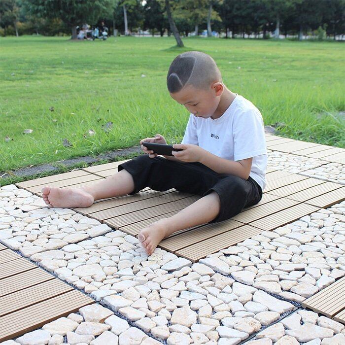 ジョイントタイル 庭 屋外 石 タイルデッキ 10枚セット ベランダ