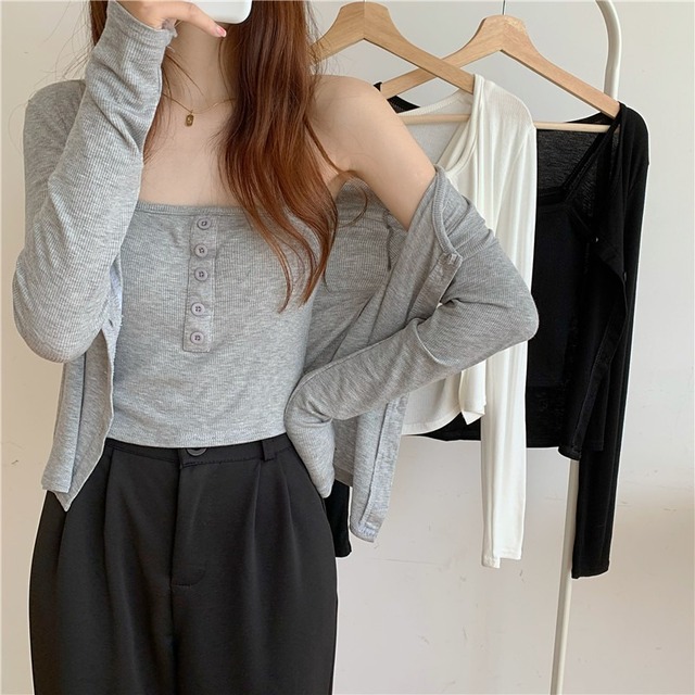 オータムジャケット カーディガン ロング 秋物 ハンチェンe99338931703