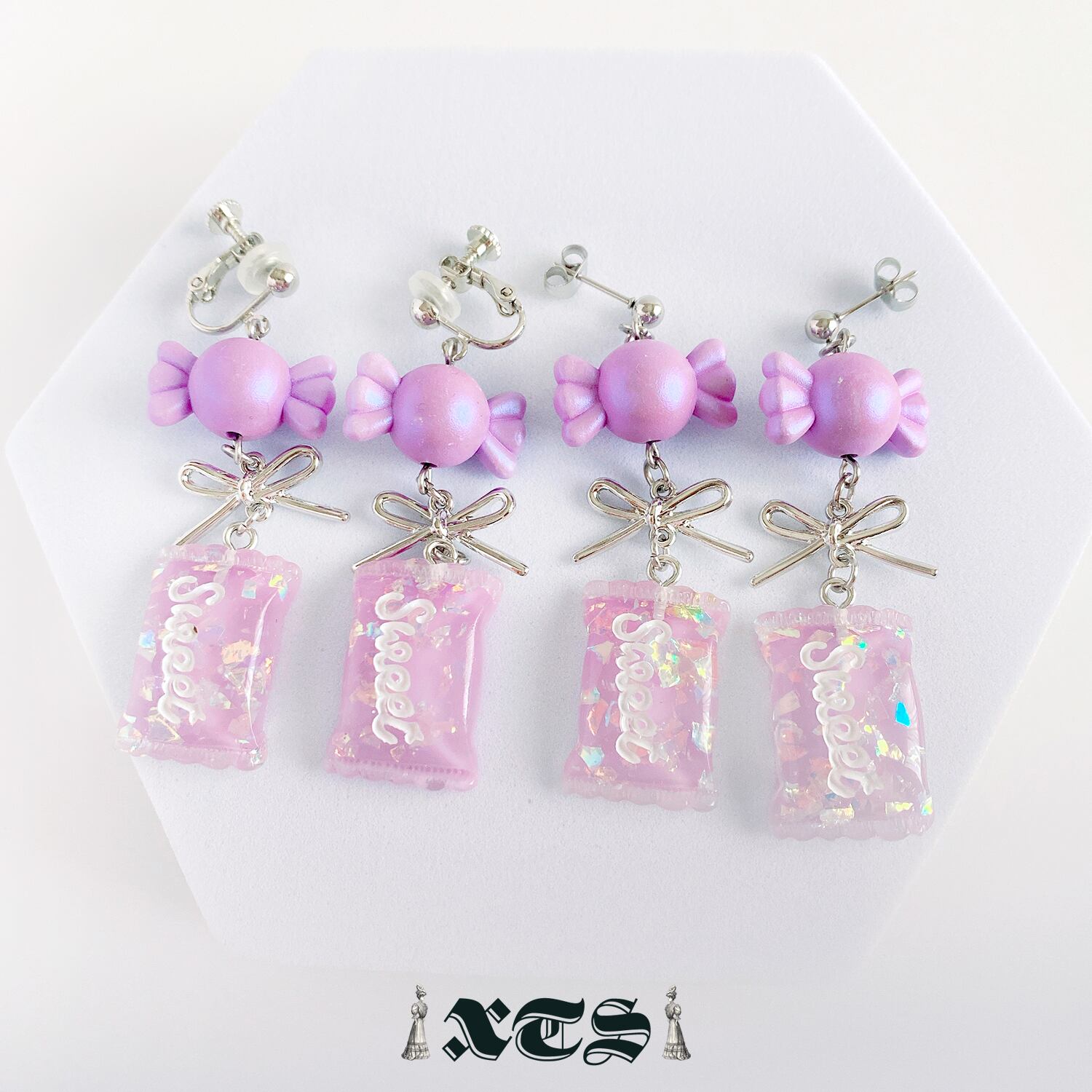 Candy Sweet Purple Pierce/Earrings【TS0259】