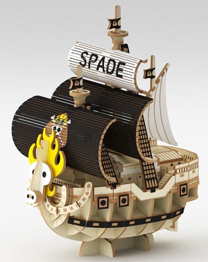 【在庫処分】エーゾーン 木製立体パズル Wooden Art ki-gu-mi ワンピース スペード海賊団の海賊船
