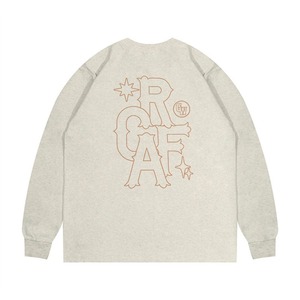 スターレタープリントアメカジロングTシャツ　1088