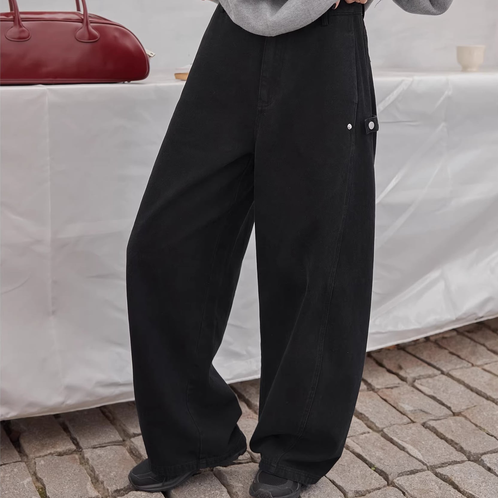 ウォッシュ加工ワイドパンツ 3color APA0055