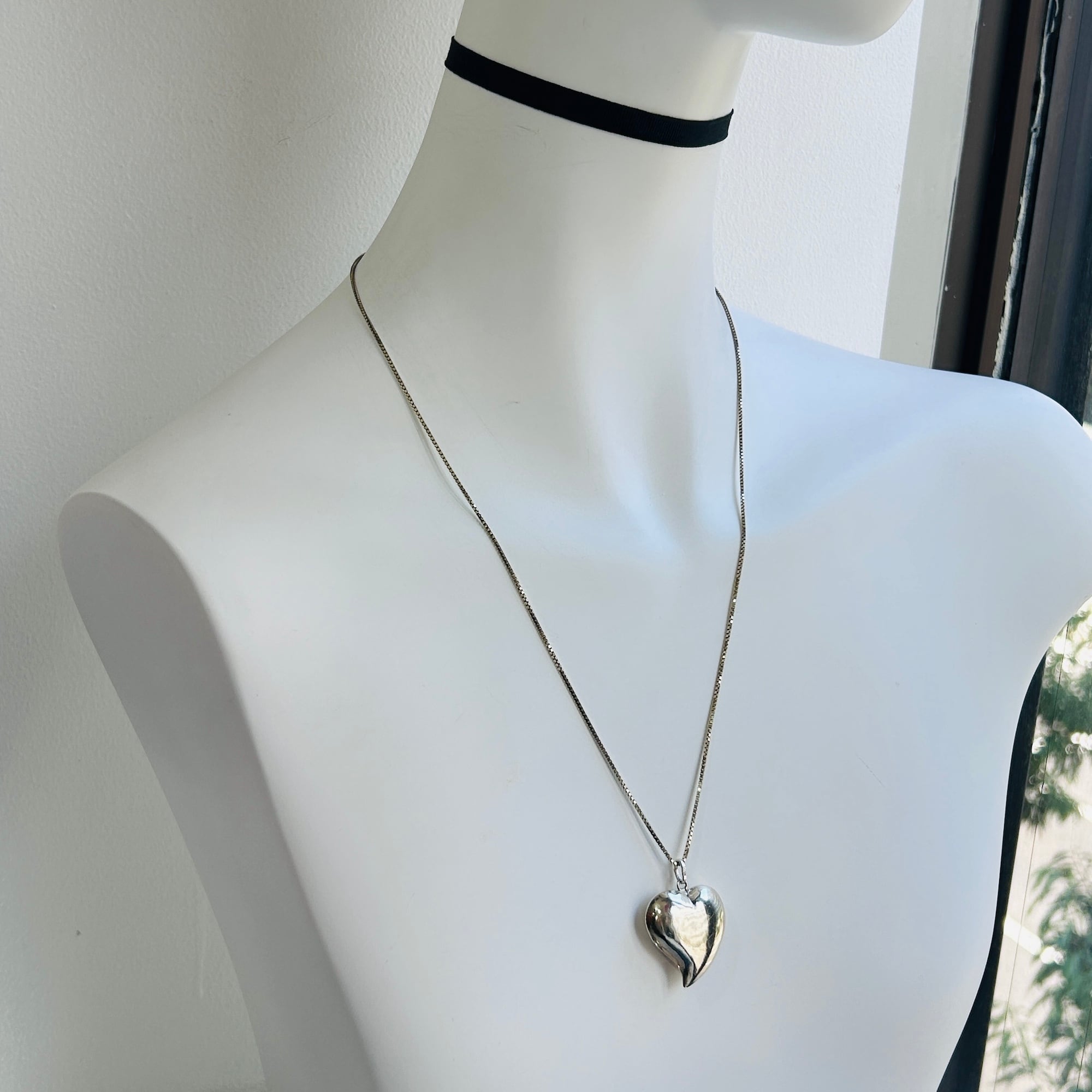 Italy シルバー925 GP ハートペンダントネックレス（60cm） | Milo
