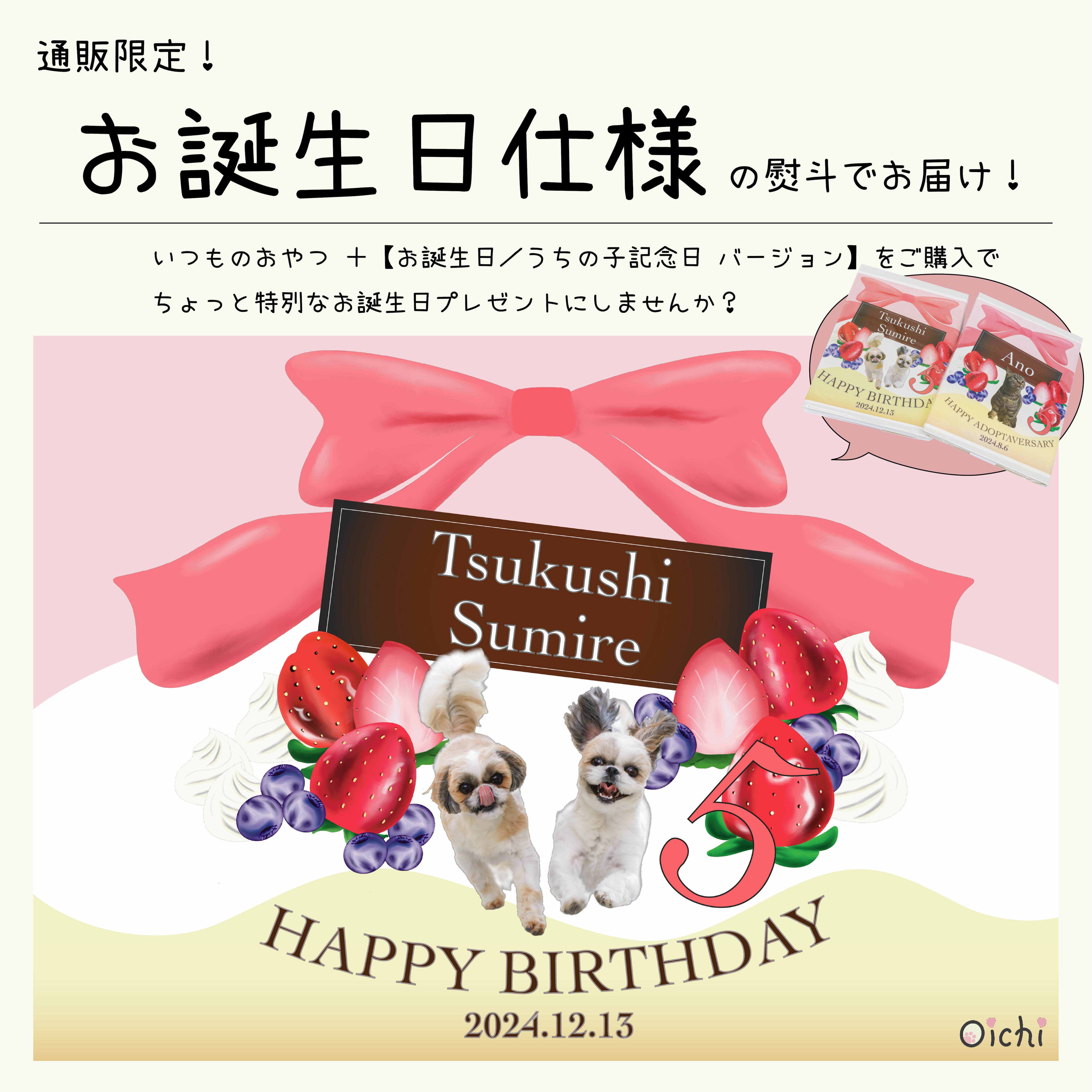 お誕生日／記念日バージョン | わんことにゃんこのおいち