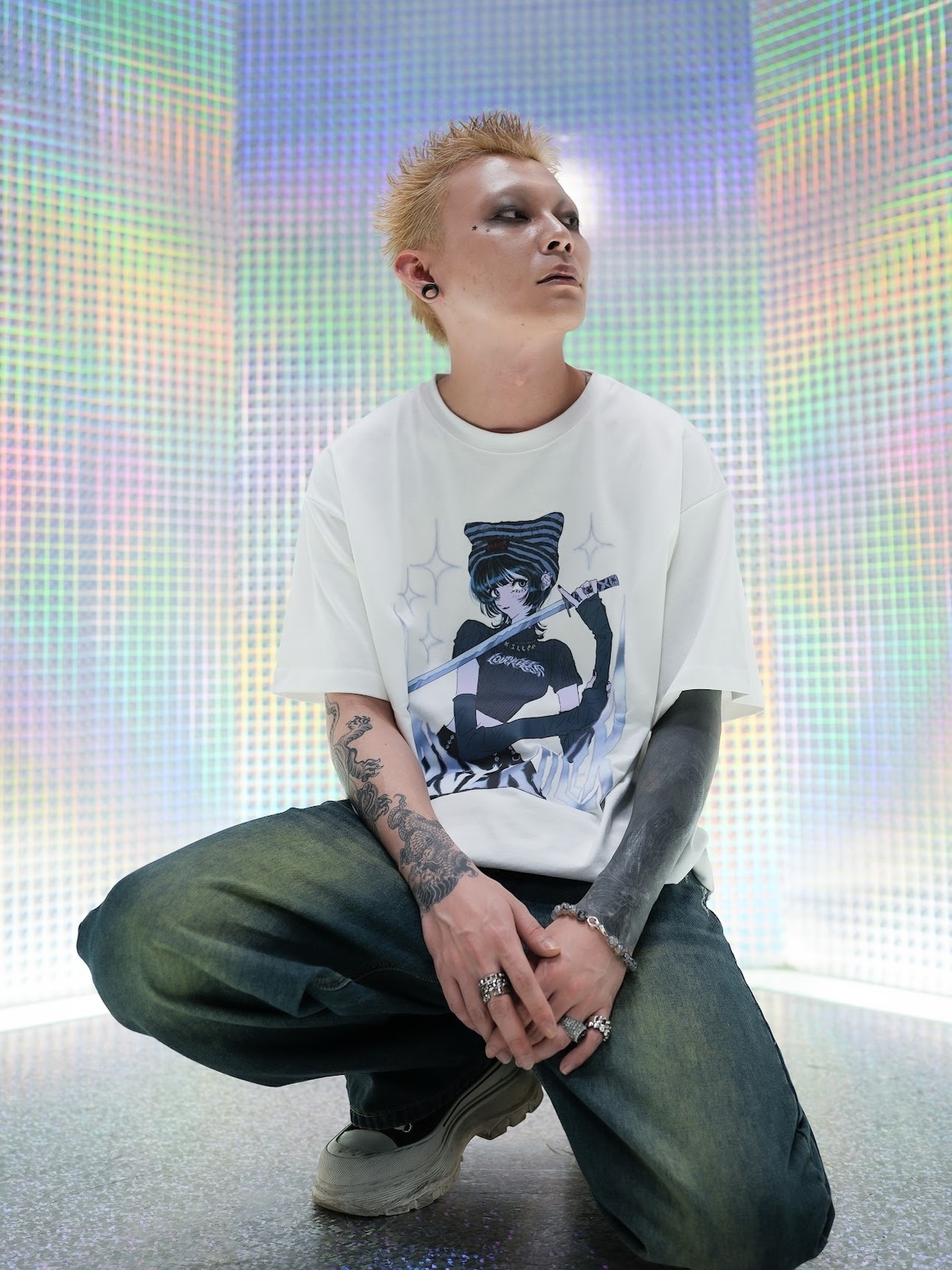 【LOVE KILLER 】Killer cat Graffiti Logo T-shirt