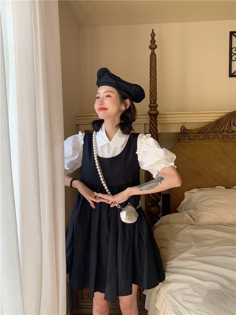 スリーブシャツ レディースサマーショートホワイト薄手半袖トップス ハーフスリーブ 大人ガーリー スウィート キュート カジュアル 夏物 ブラックストロベリース34443126504