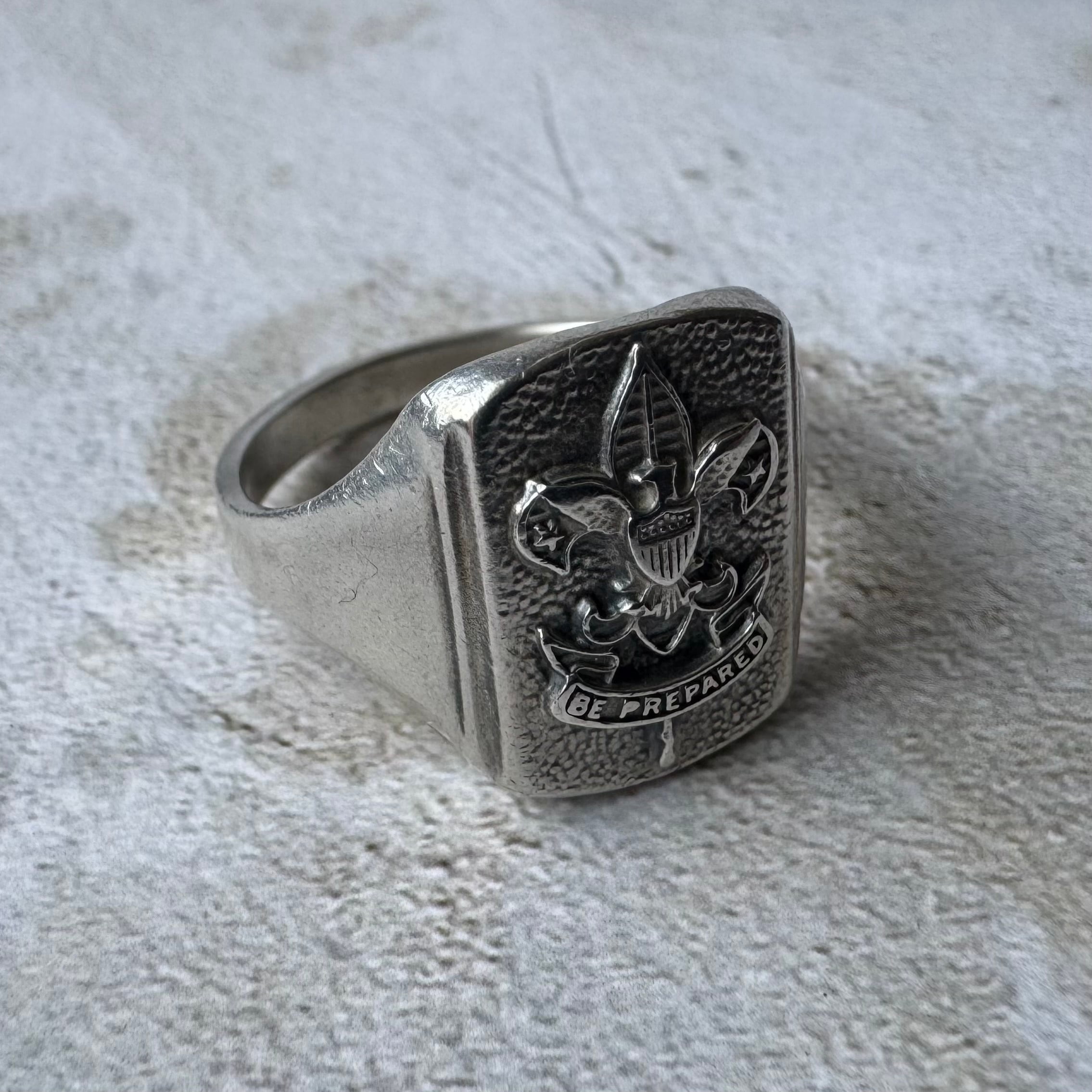 Vintage Boy Scouts Signet Ring Silver925 Size19 Made in USA