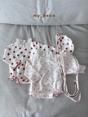 韓国子供服 / Mybebe / ワッフルレーススーツ (ボネット付き) / ベビー *S~Ⅿ*