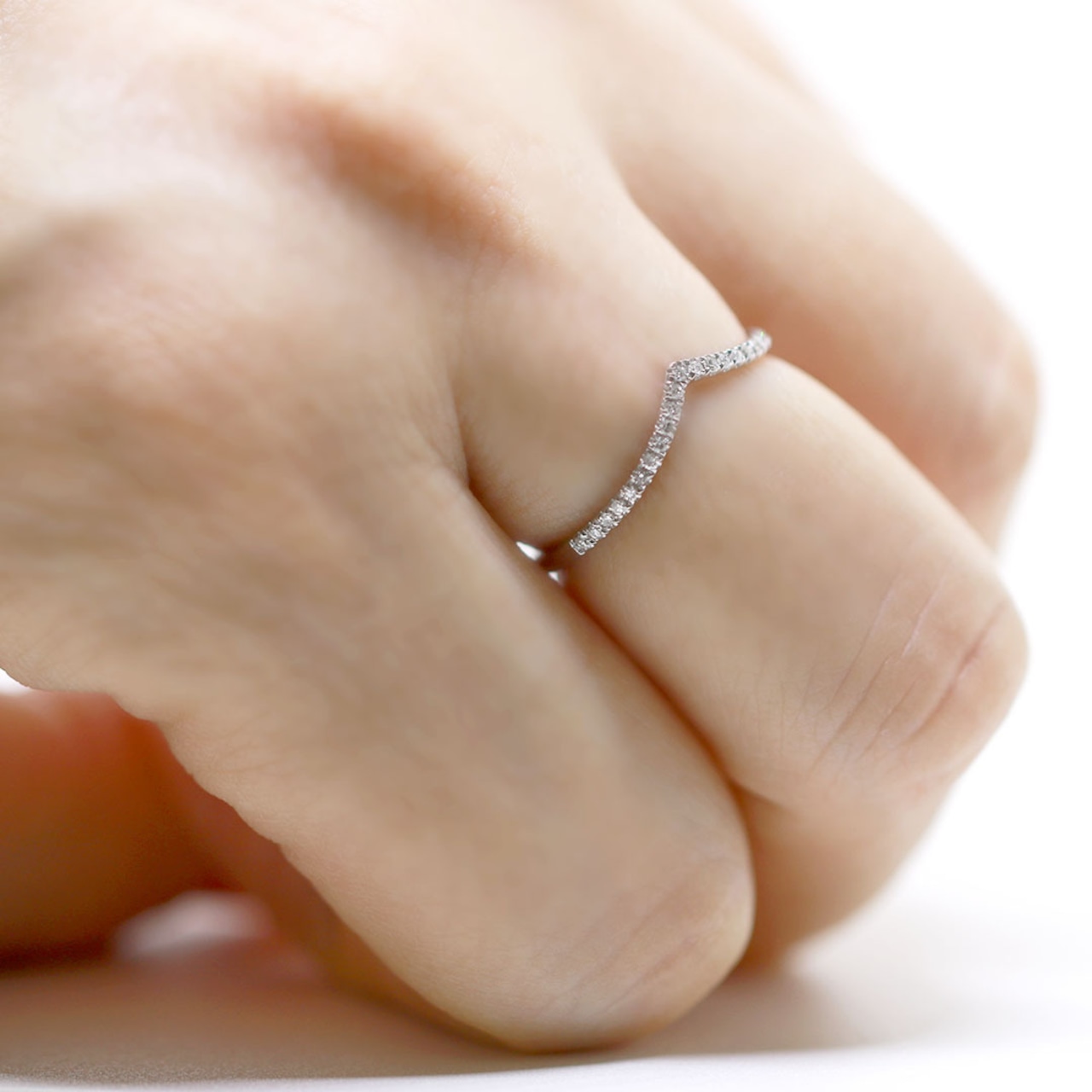 【9号 12号】ダイヤモンドリング K10WG ダイヤモンドV Shapeエタニティリング jd_mm_1034