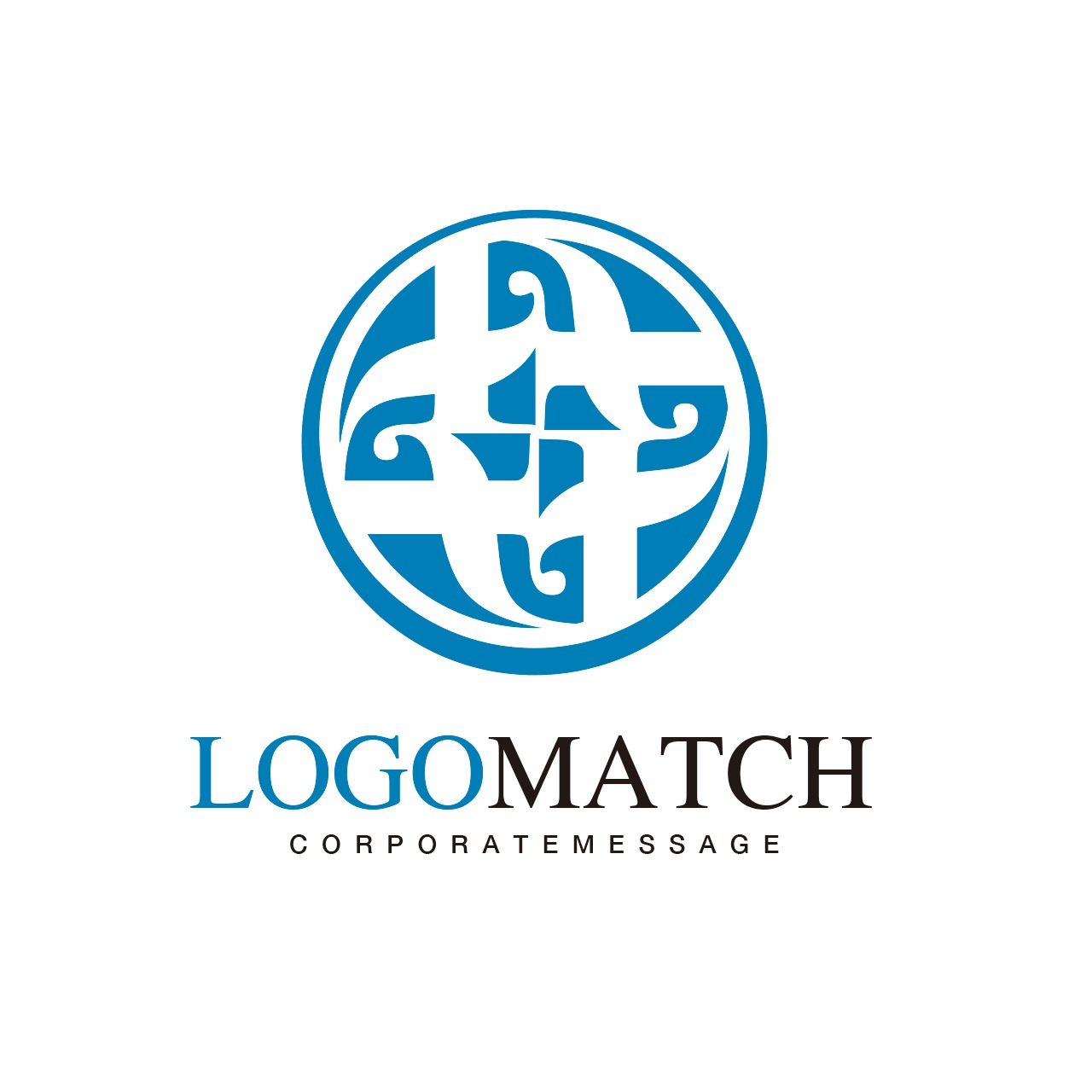 R織りなす模様のロゴ