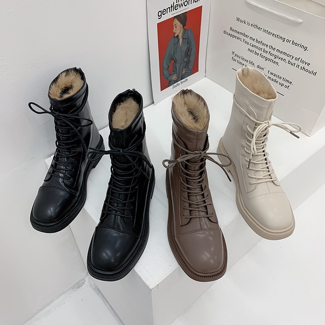 ブーツスタイルウィンターベルベットブラックアンクル レース 靴 シューズ 冬物 レースアップ フェイクシューズ86695758175